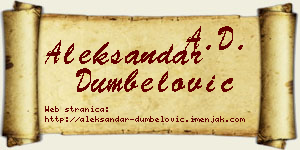 Aleksandar Dumbelović vizit kartica